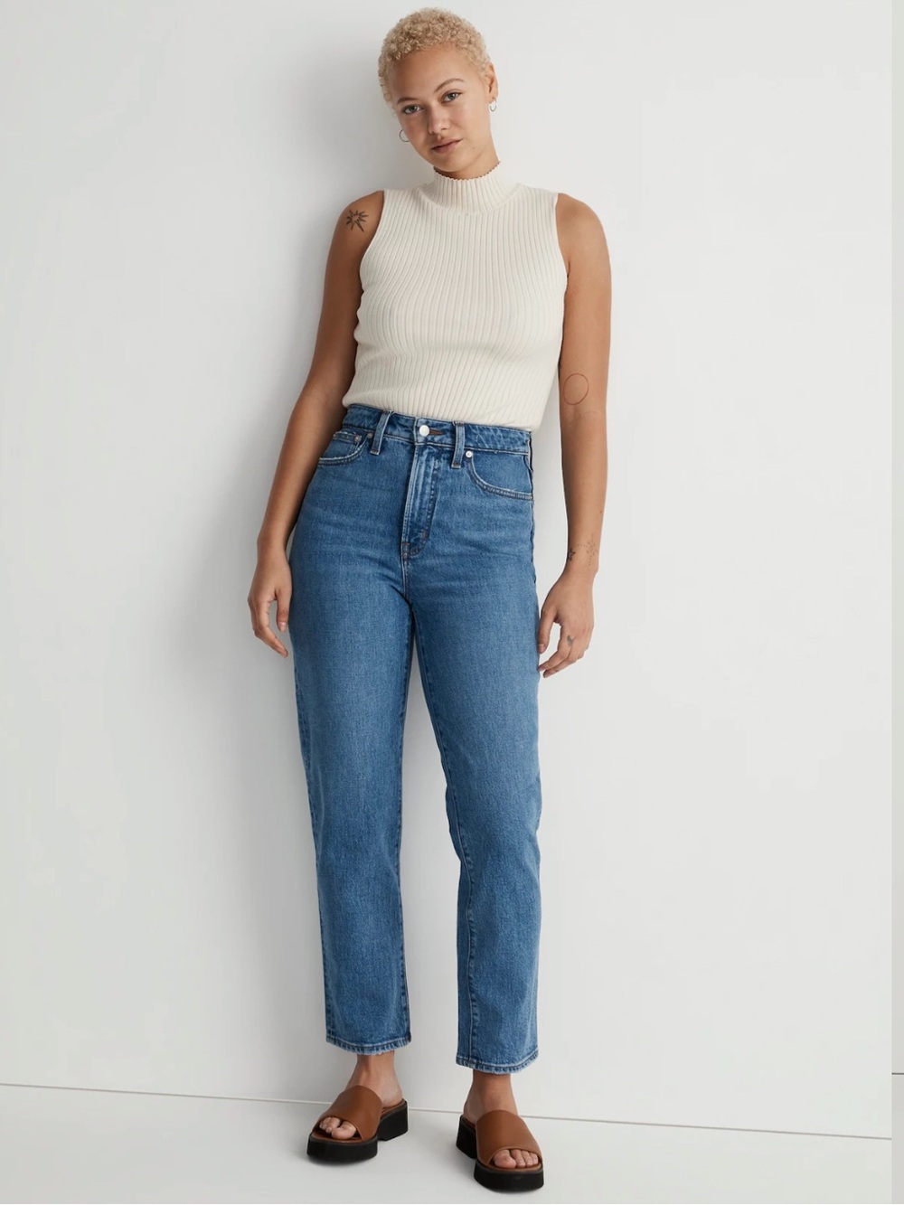 Madewell Curvy Perfect Vintage Straight Jean in Earlwood Wash 28 NI932